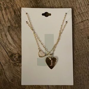 NWT Unique Designs 2 Gold Heart Necklaces: J